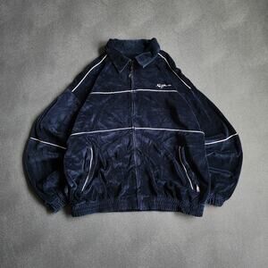 Vintage Y2K Fubu Velour Resilient Track Full Zip Jacket Large